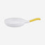 Shallow Ceramic White Fry Pan with Silicone Handle, White and Yellow – Non-Stick Cookware for Easy Cooking
