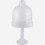 Shallow Ceramic White Cake Plate with Glass Lid – Elegant Cake Stand with Dome Cover