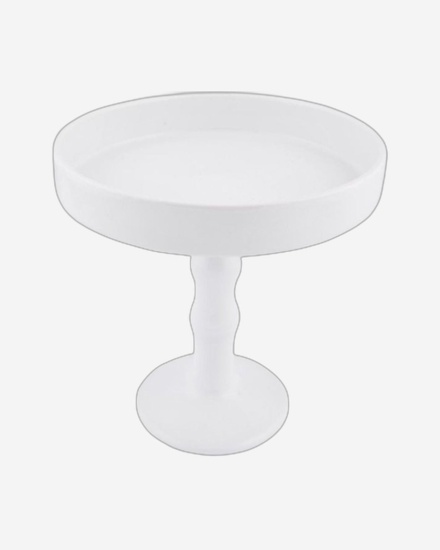 Shallow Ceramic White Cake Plate with Glass Lid – Elegant Cake Stand with Dome Cover