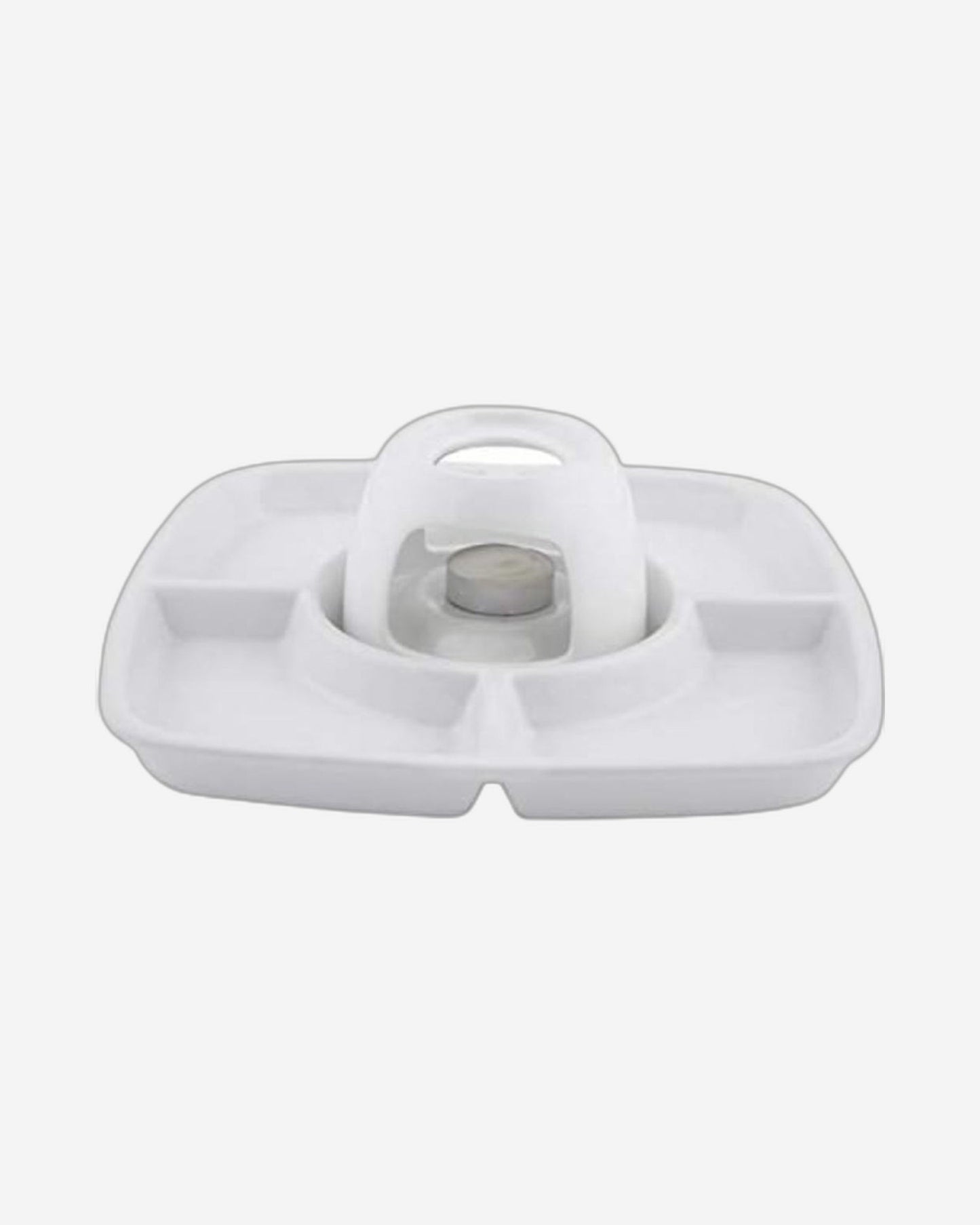 Shallow Porcelain Fondue Set, White – Elegant Serveware for Cheese, Chocolate, and More