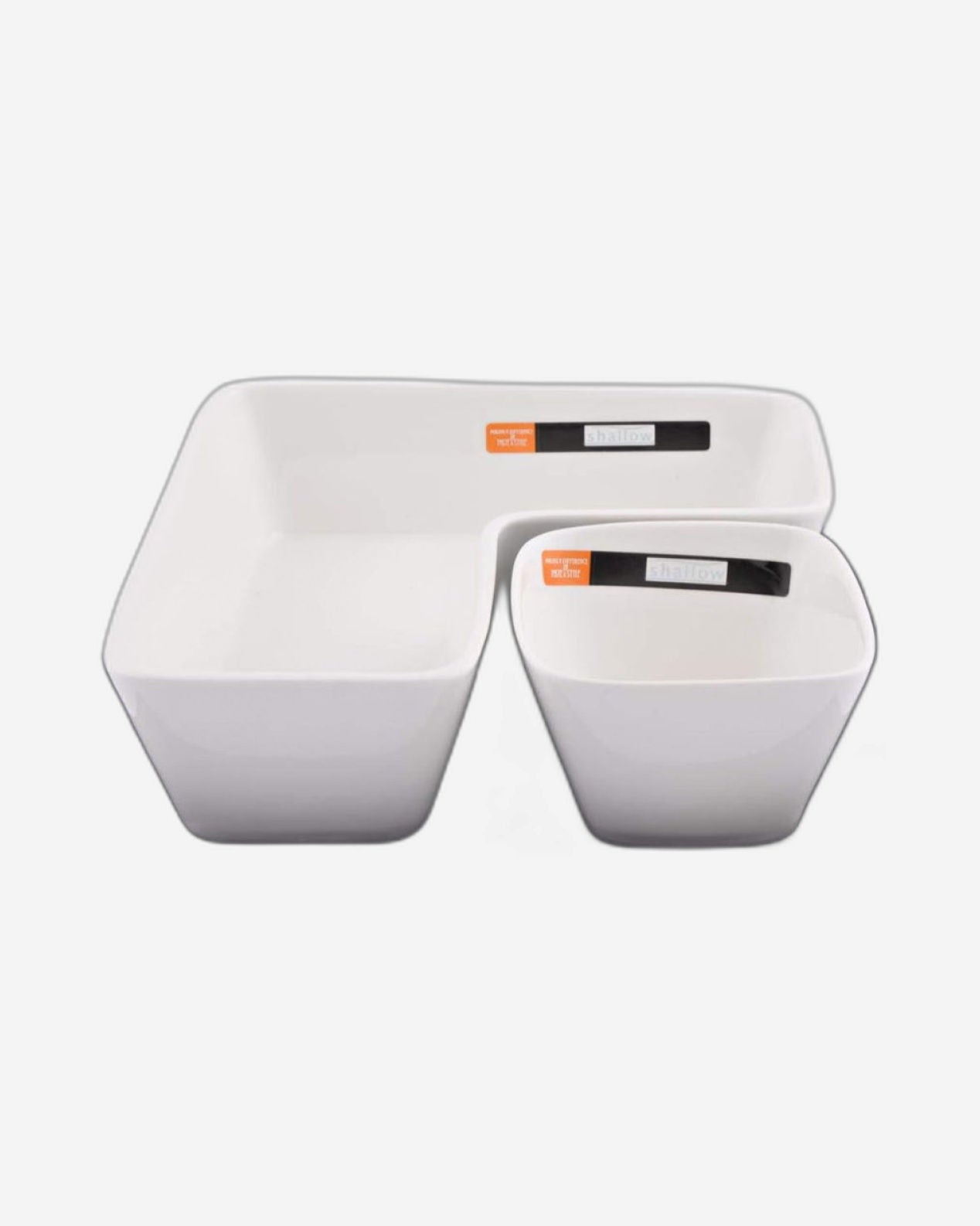 Shallow Porcelain 3-Piece Serving Set with Black Base and White Bowls – Elegant Serving Solution