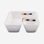 Shallow Porcelain 3-Piece Serving Set with Black Base and White Bowls – Elegant Serving Solution