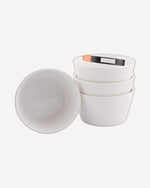 Shallow Porcelain 5-Piece Serving Set, White and Red – Elegant Tableware with 4 Cups and Red Tray