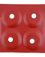 Shallow Porcelain 5-Piece Serving Set, White and Red – Elegant Tableware with 4 Cups and Red Tray