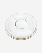 Shallow Porcelain New Verde 5-Compartment Serving Set - 26cm - Elegant Tableware for Culinary Delights