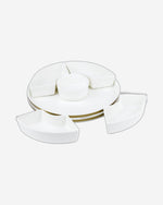 Shallow Porcelain New Verde 5-Compartment Serving Set - 26cm - Elegant Tableware for Culinary Delights