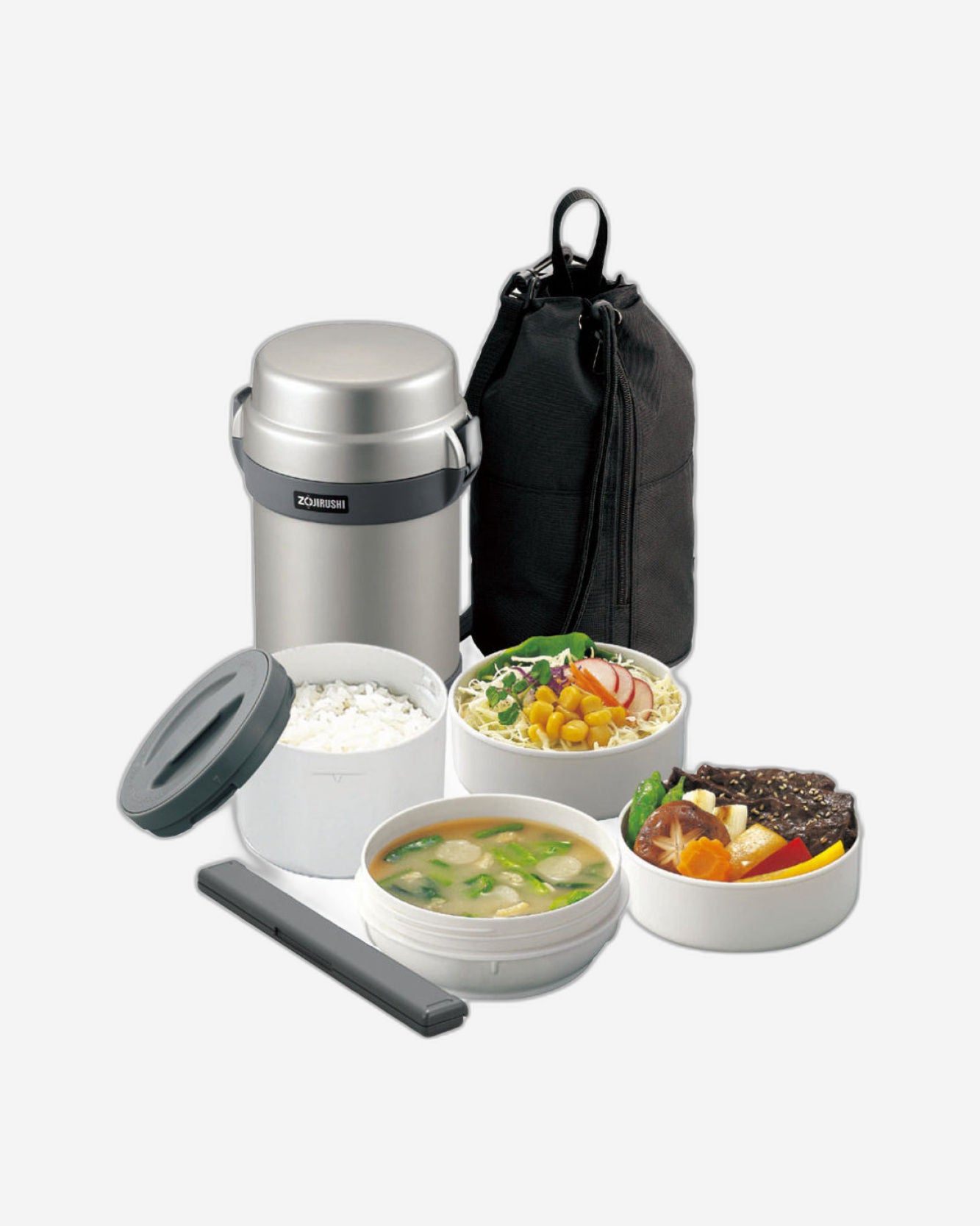 Zojirushi 1.23L With Bag Silver Lunch Jar