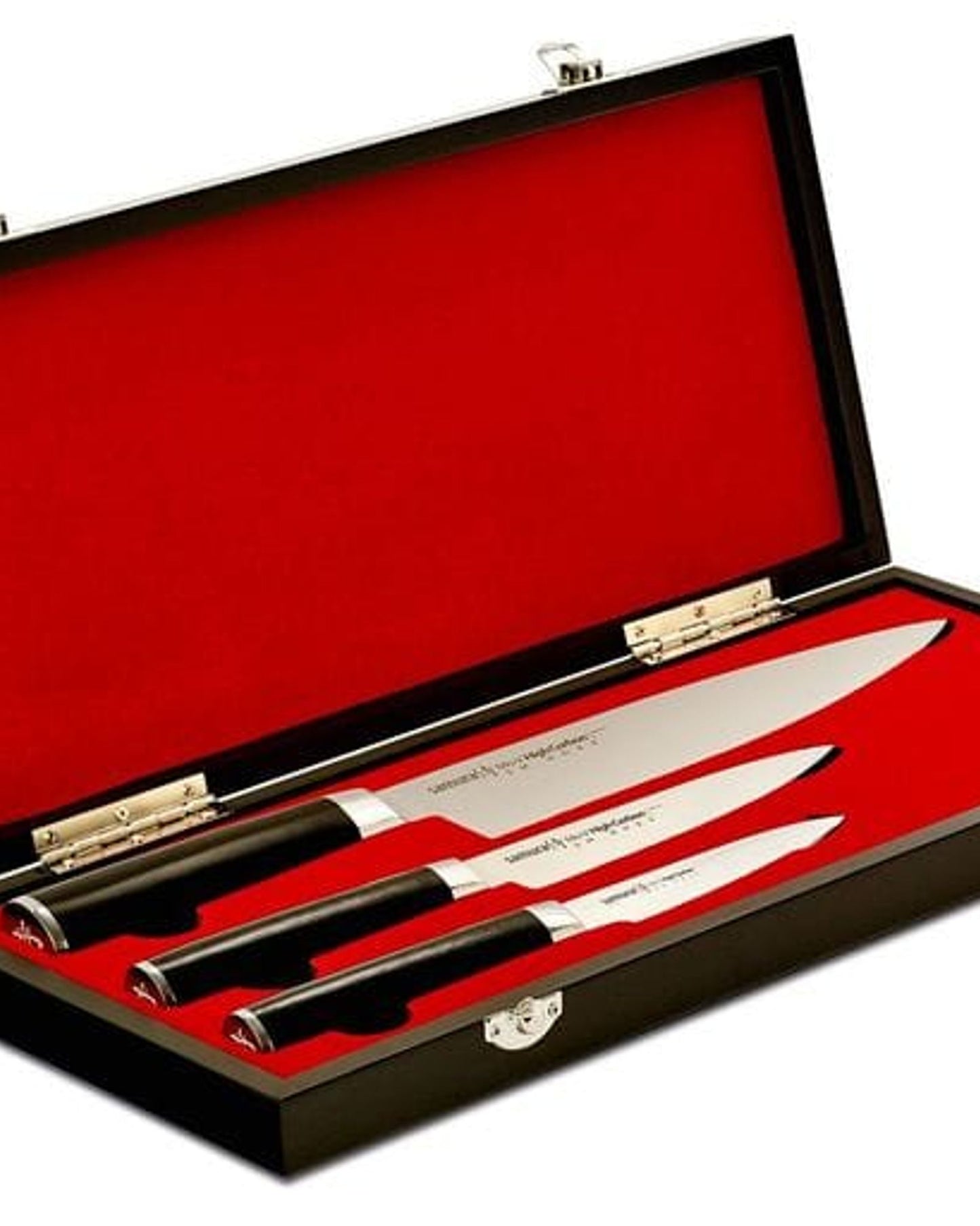 Samura MO V Set of 3 kitchen knives in a gift box: Paring knife, Utility knife, Chef's knife  SM 0220