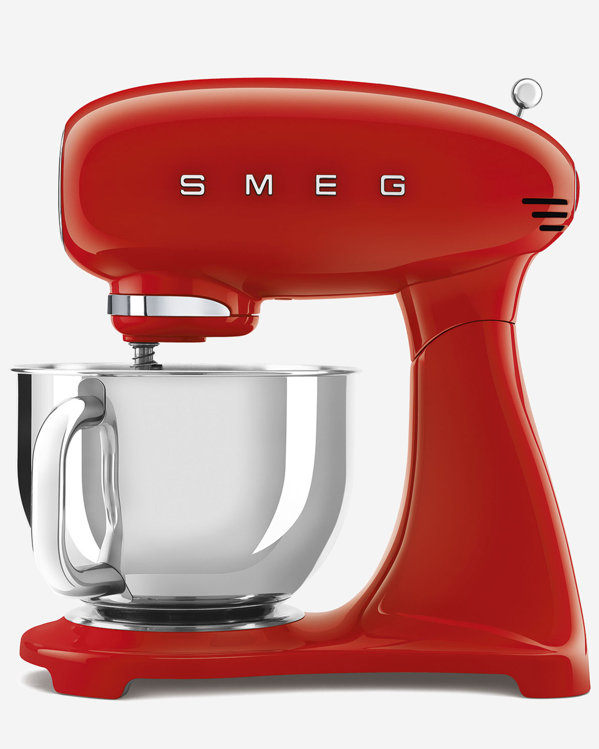 SMEG Stand Mixer Red Full Color Steel Bowl - SMF05RDUK