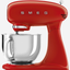 SMEG Stand Mixer Red Full Color Steel Bowl - SMF05RDUK