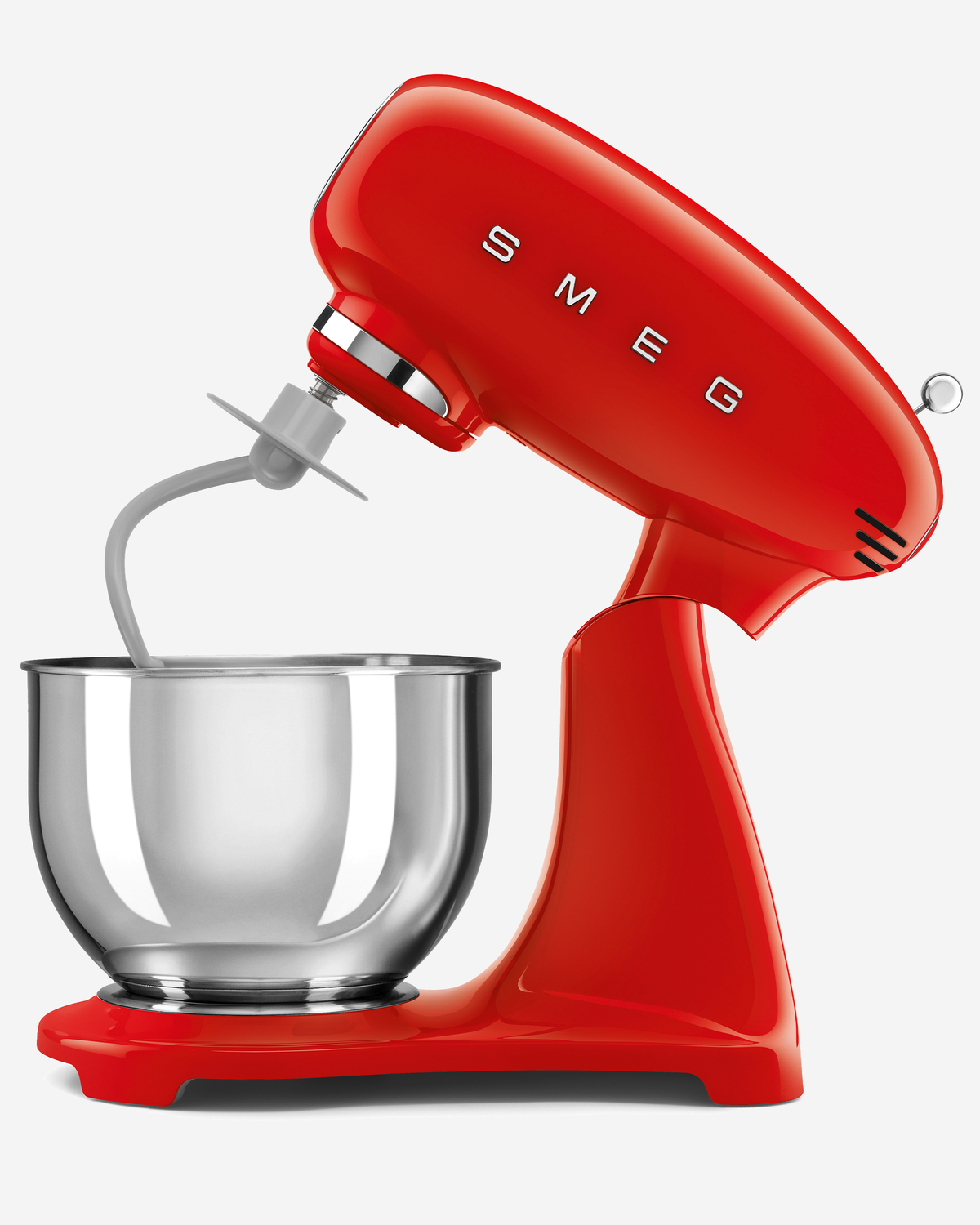 SMEG Stand Mixer Red Full Color Steel Bowl - SMF05RDUK