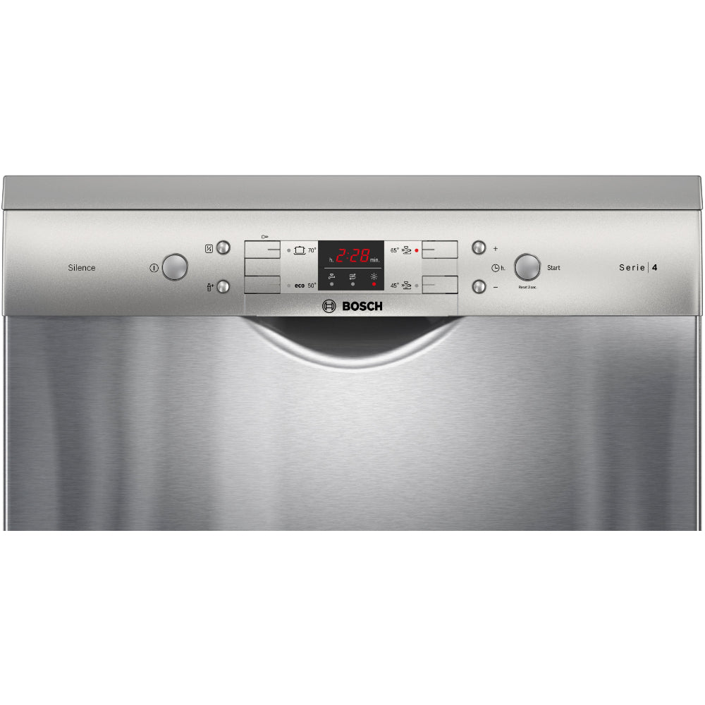 Bosch Series 4 Free-standing Dishwasher 60 cm, 13 Place Settings, 4 Programmes, EcoSilence Drive, Brushed Steel Anti Fingerprint, SMS44DI01T