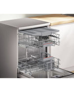 Bosch, 14 Place Settings, Freestanding Dishwasher, Home Connect, SuperSilence, VarioDrawer – SMS4HMI25M Silver