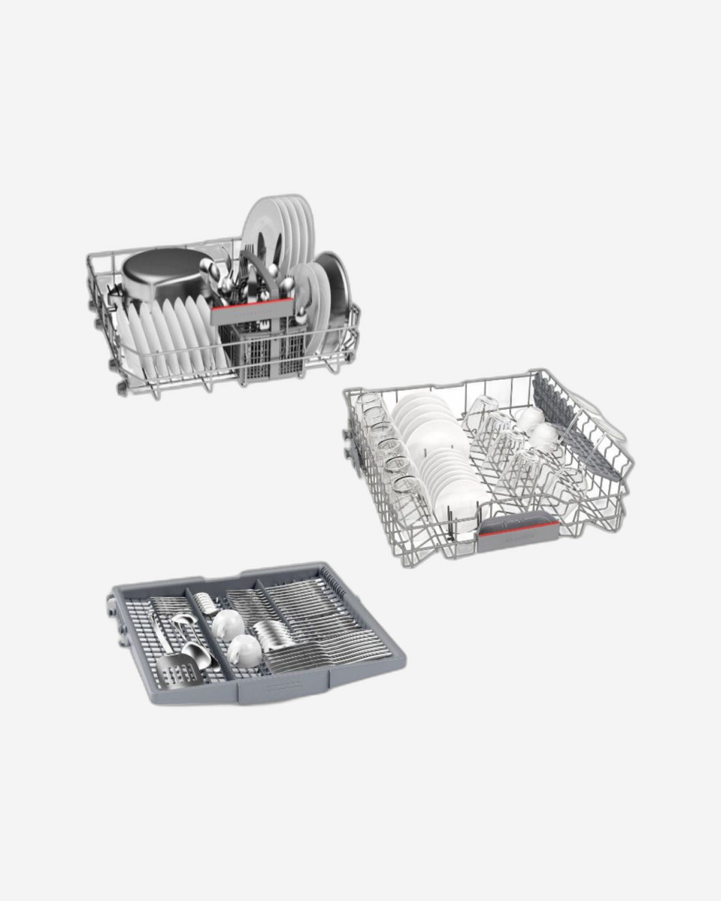 Bosch, 14 Place Settings, Freestanding Dishwasher, Home Connect, SuperSilence, VarioDrawer – SMS4HMI25M Silver