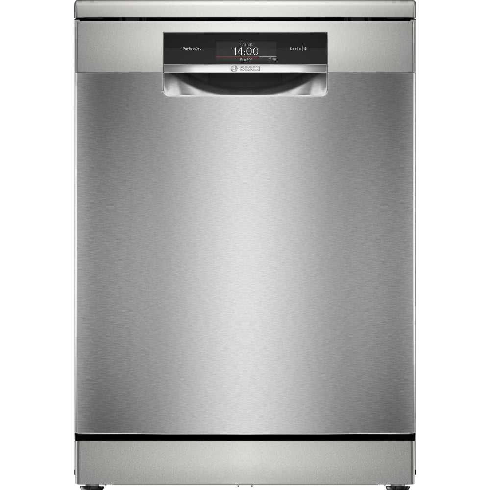 Bosch Series 8 Free-standing Dishwasher 60 cm, 13 Place Settings, 8 Programs, Home Connect for Remote Monitoring and Control, Silver Inox, SMS8ZDI86M