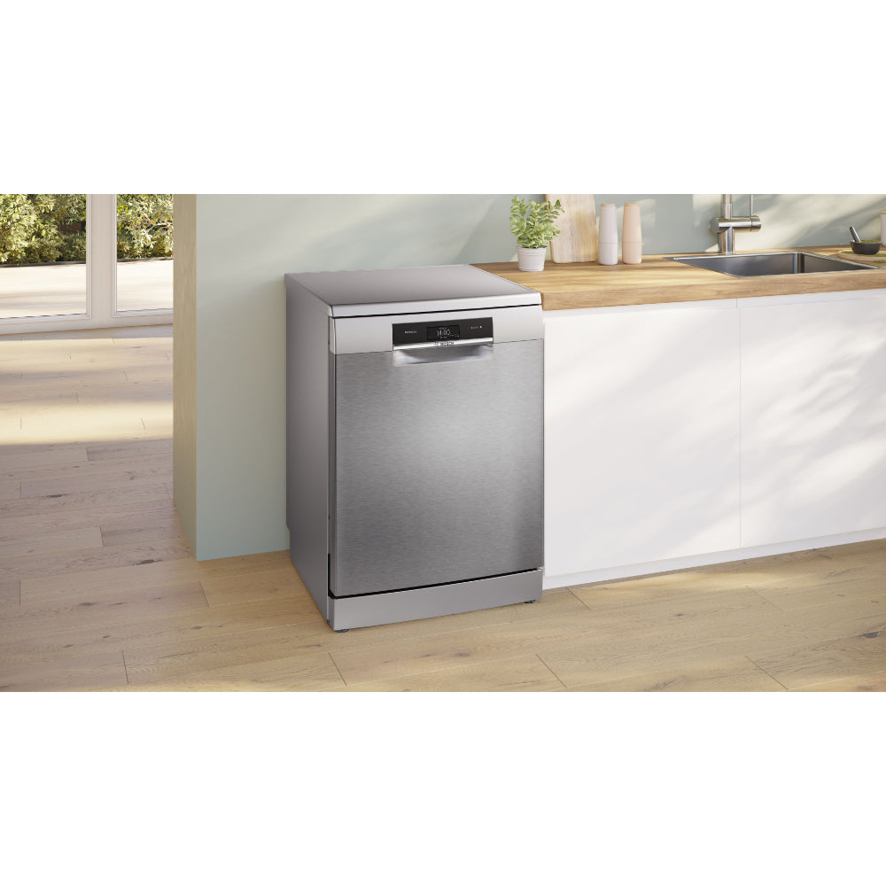 Bosch Series 8 Free-standing Dishwasher 60 cm, 13 Place Settings, 8 Programs, Home Connect for Remote Monitoring and Control, Silver Inox, SMS8ZDI86M