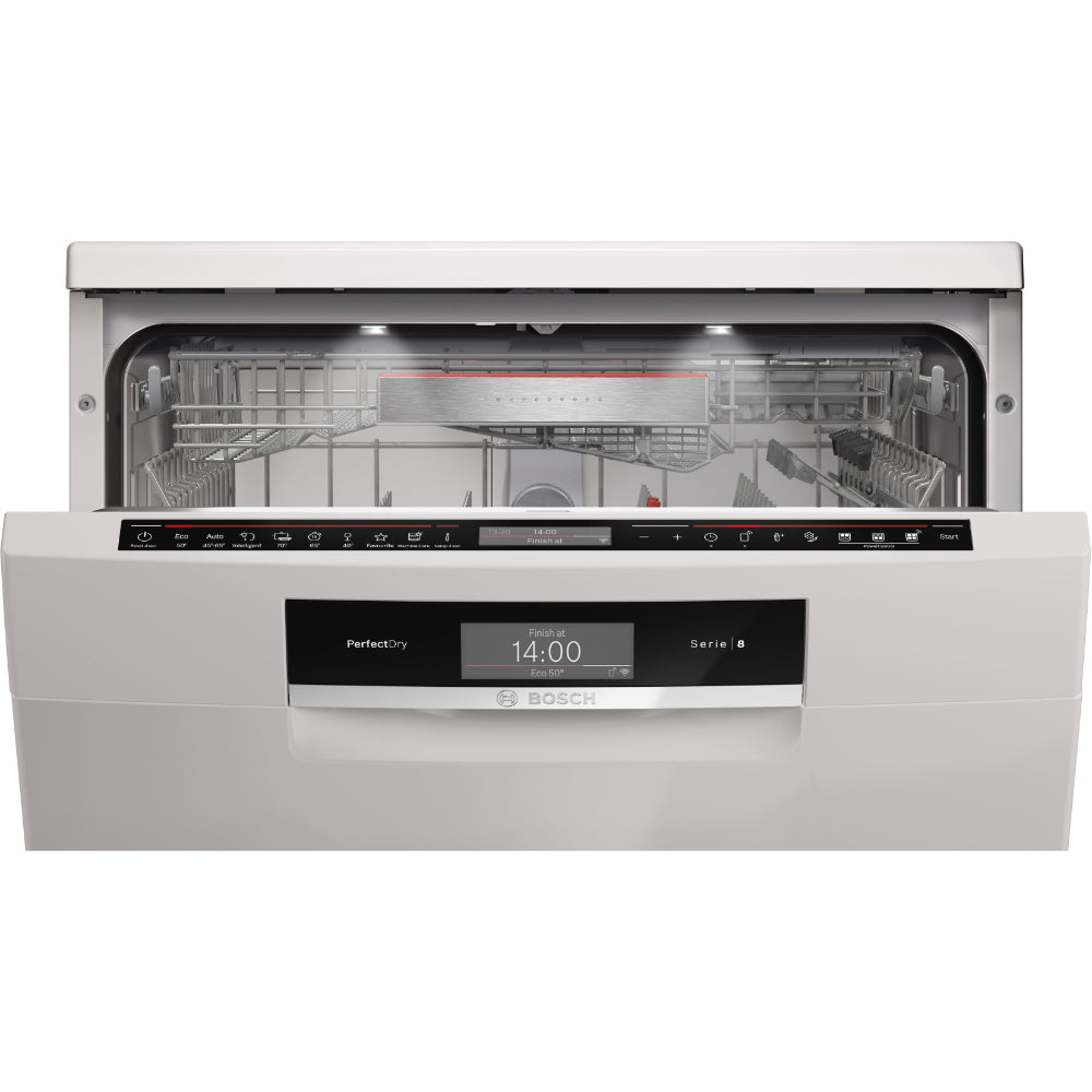 Bosch Series 8 Free-standing Dishwasher, 13 Place Settings, Remote Start, HygienePlus 60 cm, White SMS8ZDW86M