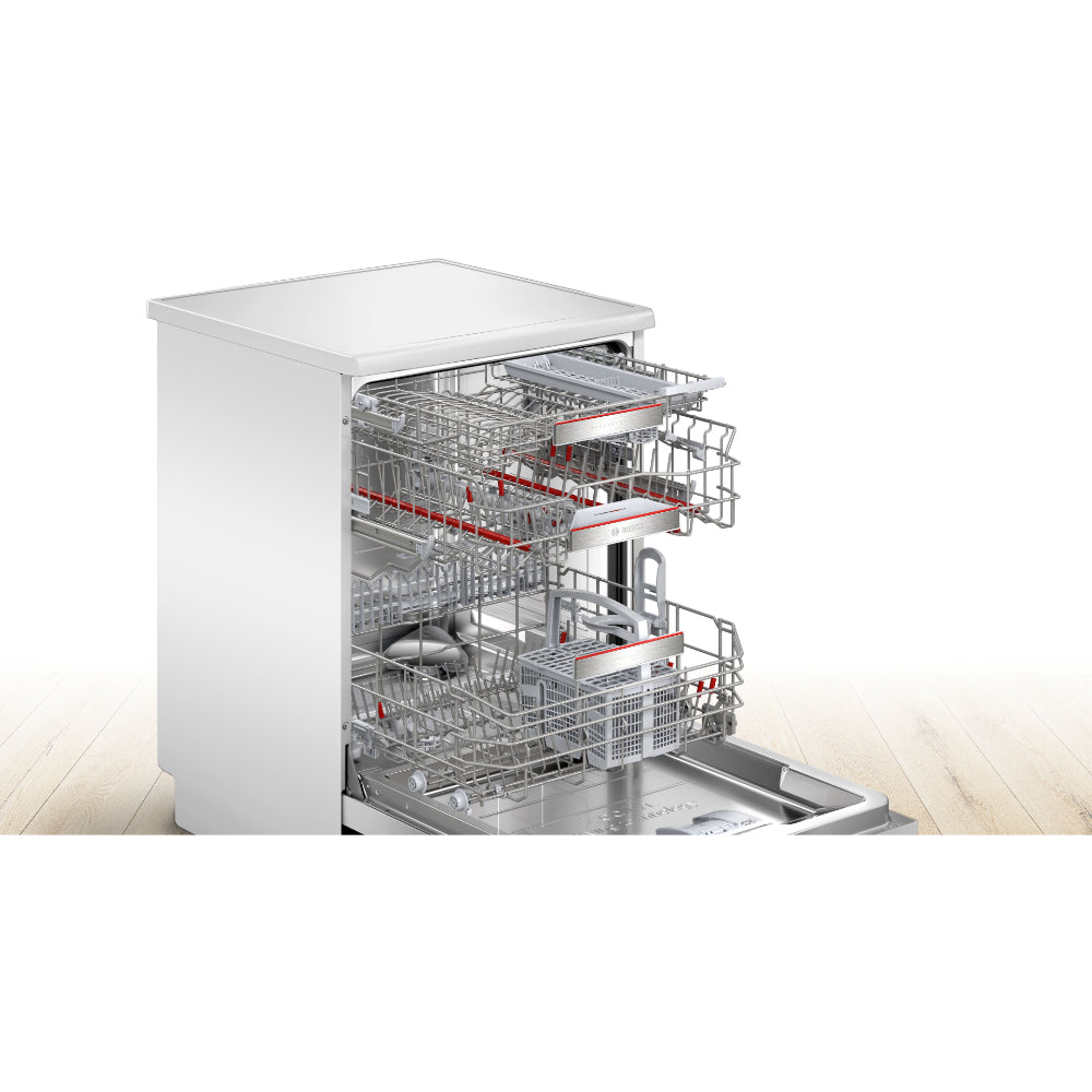 Bosch Series 8 Free-standing Dishwasher, 13 Place Settings, Remote Start, HygienePlus 60 cm, White SMS8ZDW86M