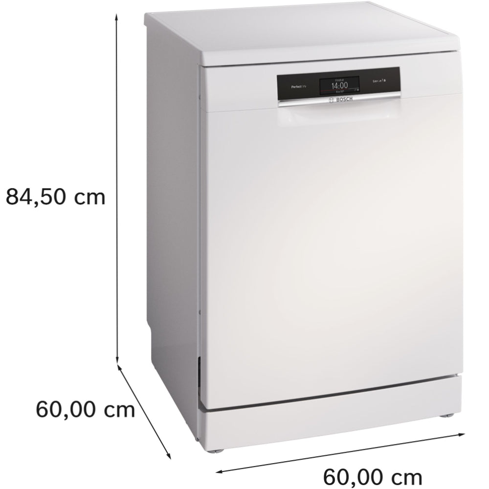 Bosch Series 8 Free-standing Dishwasher, 13 Place Settings, Remote Start, HygienePlus 60 cm, White SMS8ZDW86M
