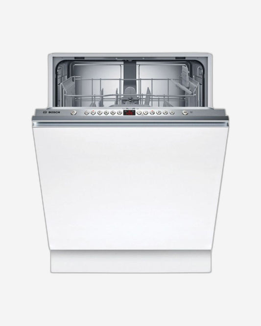 Bosch, 12 Place Settings, Fully Integrated Dishwasher, EcoSilence, 6 Programs, Adjustable Racks – SMV26AX00M Silver