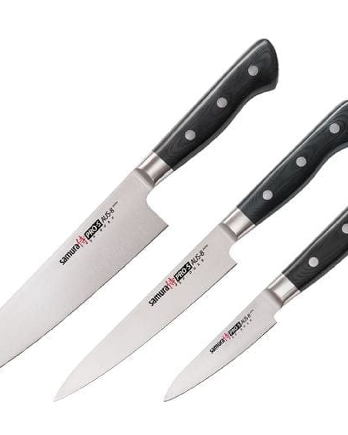 Samura PRO S Set of 3 kitchen  knives: Paring knife, Utility knife, Chef's knife  SP 0220