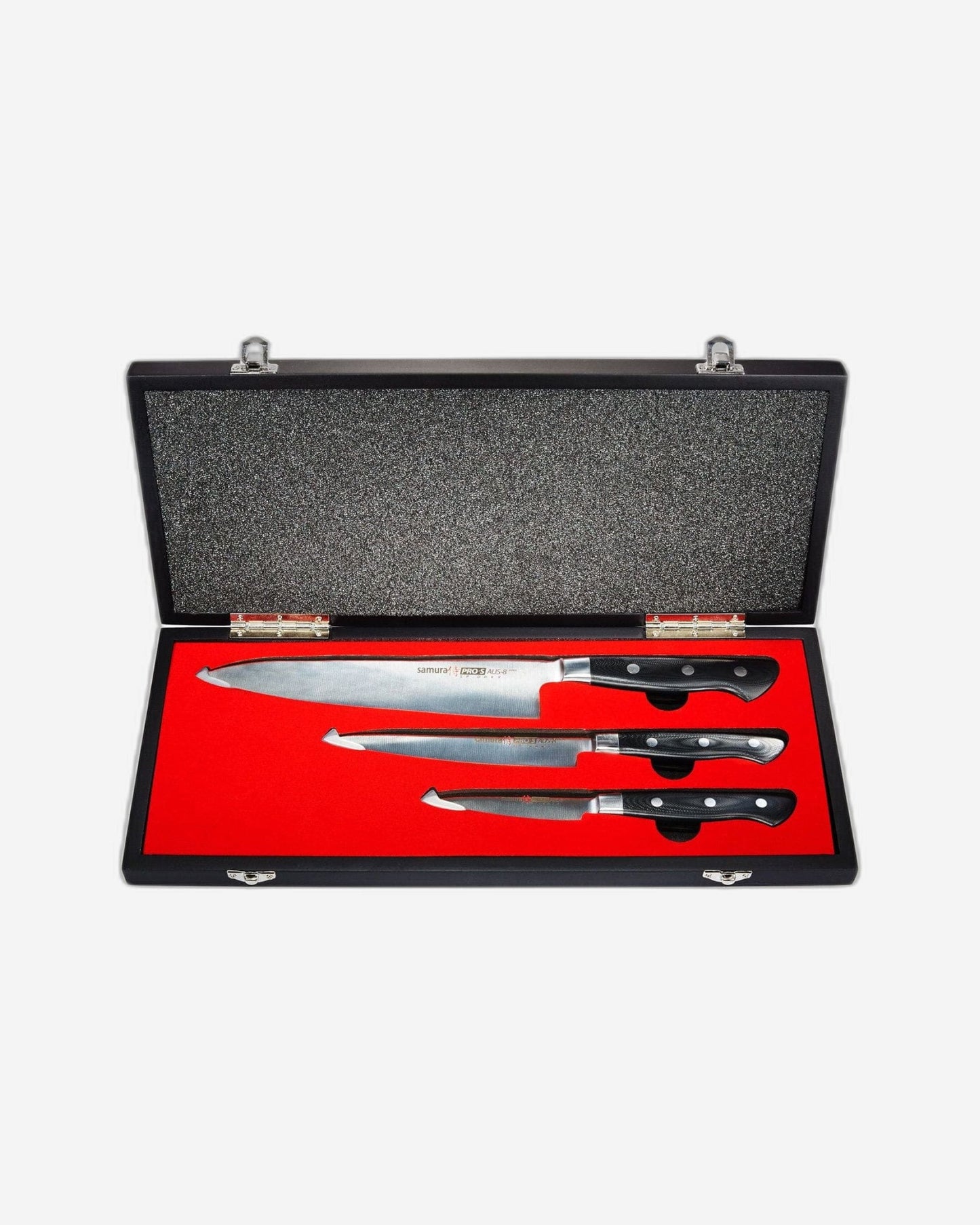 Samura PRO S set of 3 kitchen  knives in a gift box: Paring knife, Utility knife, Chef's knife  SP 0230