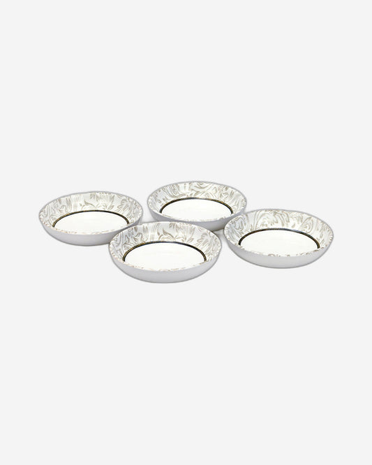 Edessa Ceramic ELANA 13cm Round Serving Bowl, White (Set of 4)