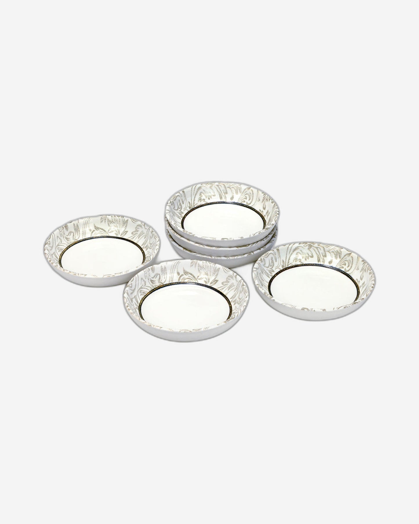 Edessa Ceramic ELANA 13cm Round Serving Bowl, White (Set of 6)