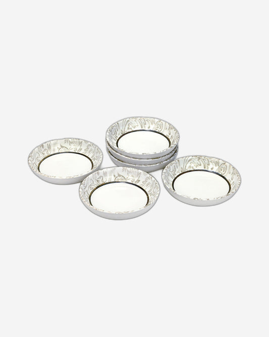 Edessa Ceramic ELANA 13cm Round Serving Bowl, White (Set of 6)