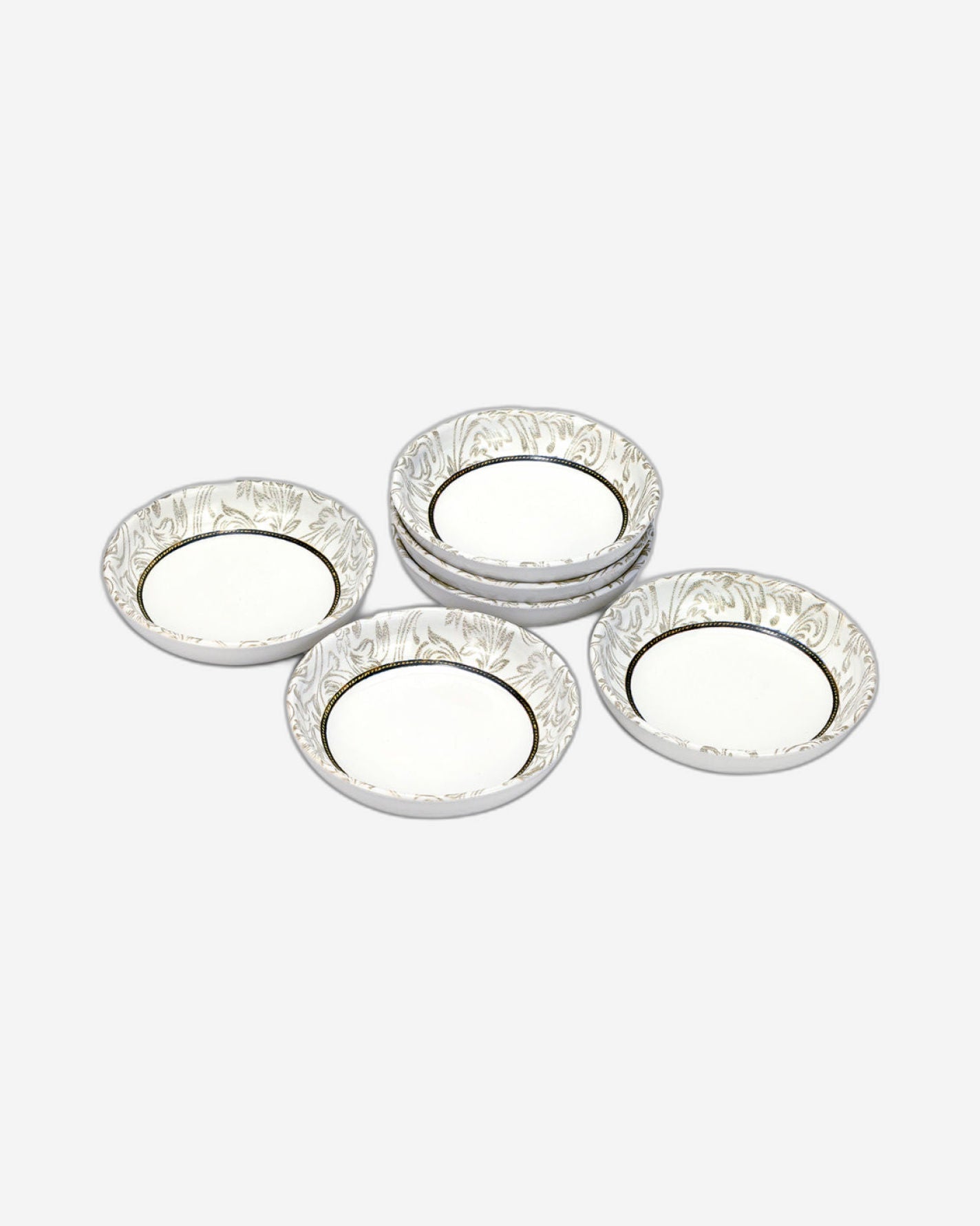 Edessa Ceramic ELANA 13cm Round Serving Bowl, White (Set of 6)