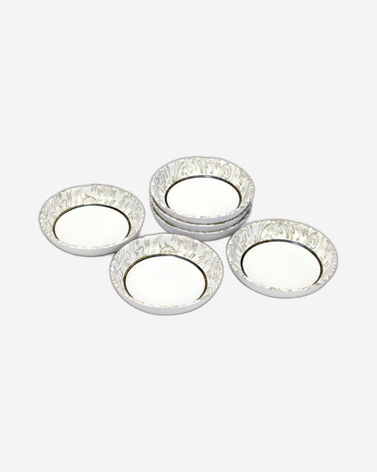 Edessa Ceramic ELANA 13cm Round Serving Bowl, White (Set of 6)