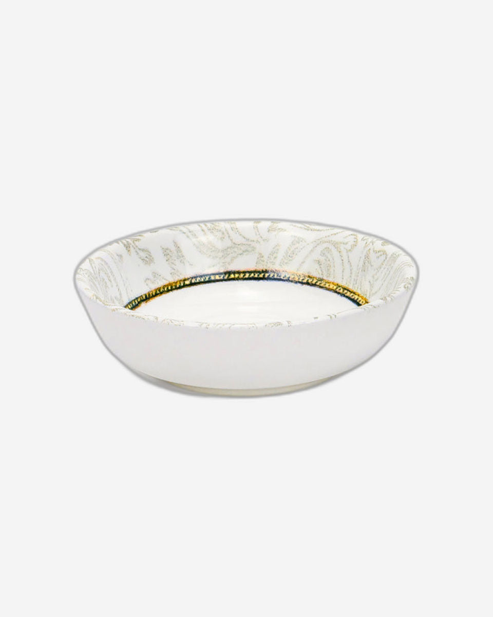 Edessa Elana 10.5cm Round Ceramic Snack Bowl, White (Set of 1)