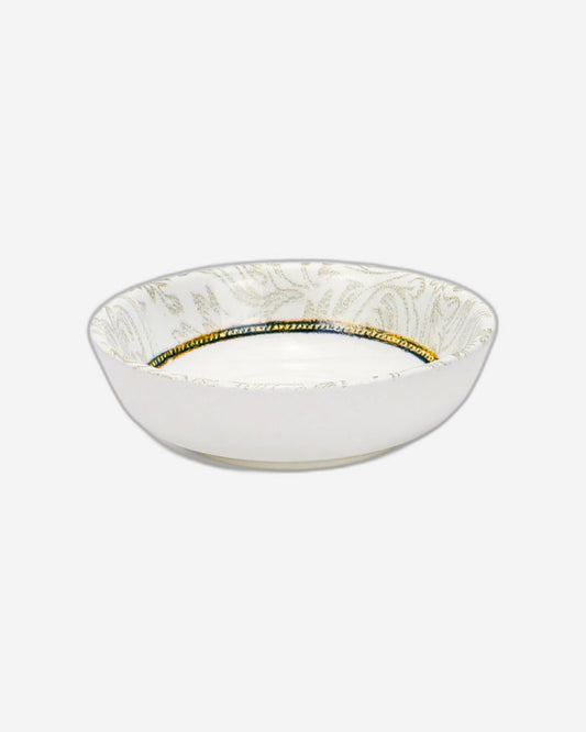 Edessa Elana 10.5cm Round Ceramic Snack Bowl, White (Set of 1)