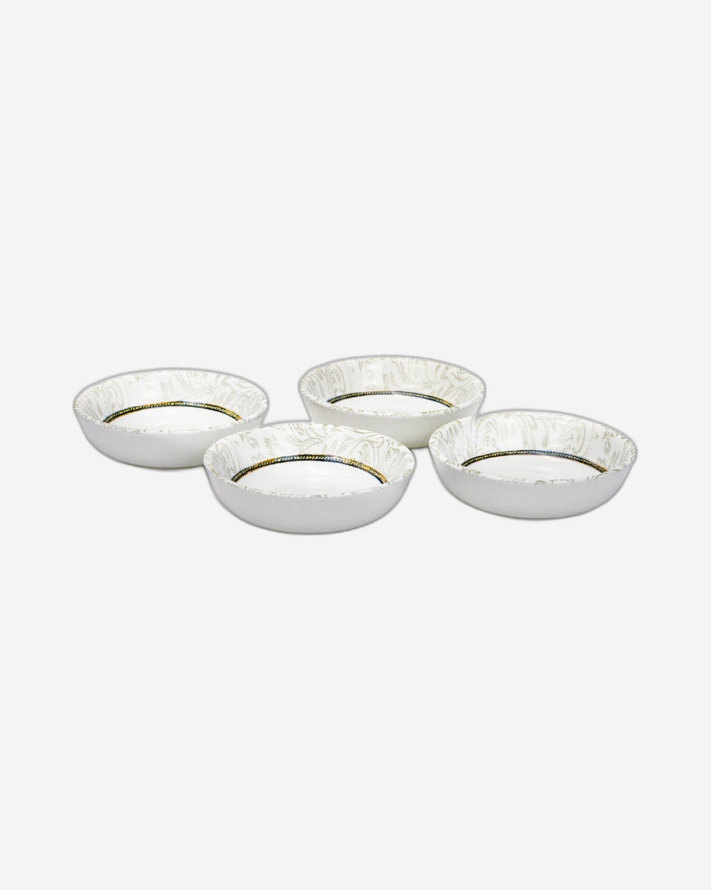 Edessa Elana 10.5cm Round Ceramic Snack Bowl, White (Set of 4)