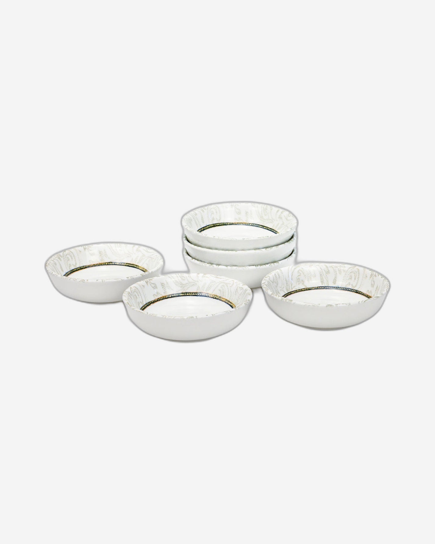 Edessa Elana 10.5cm Round Ceramic Snack Bowl, White (Set of 6)