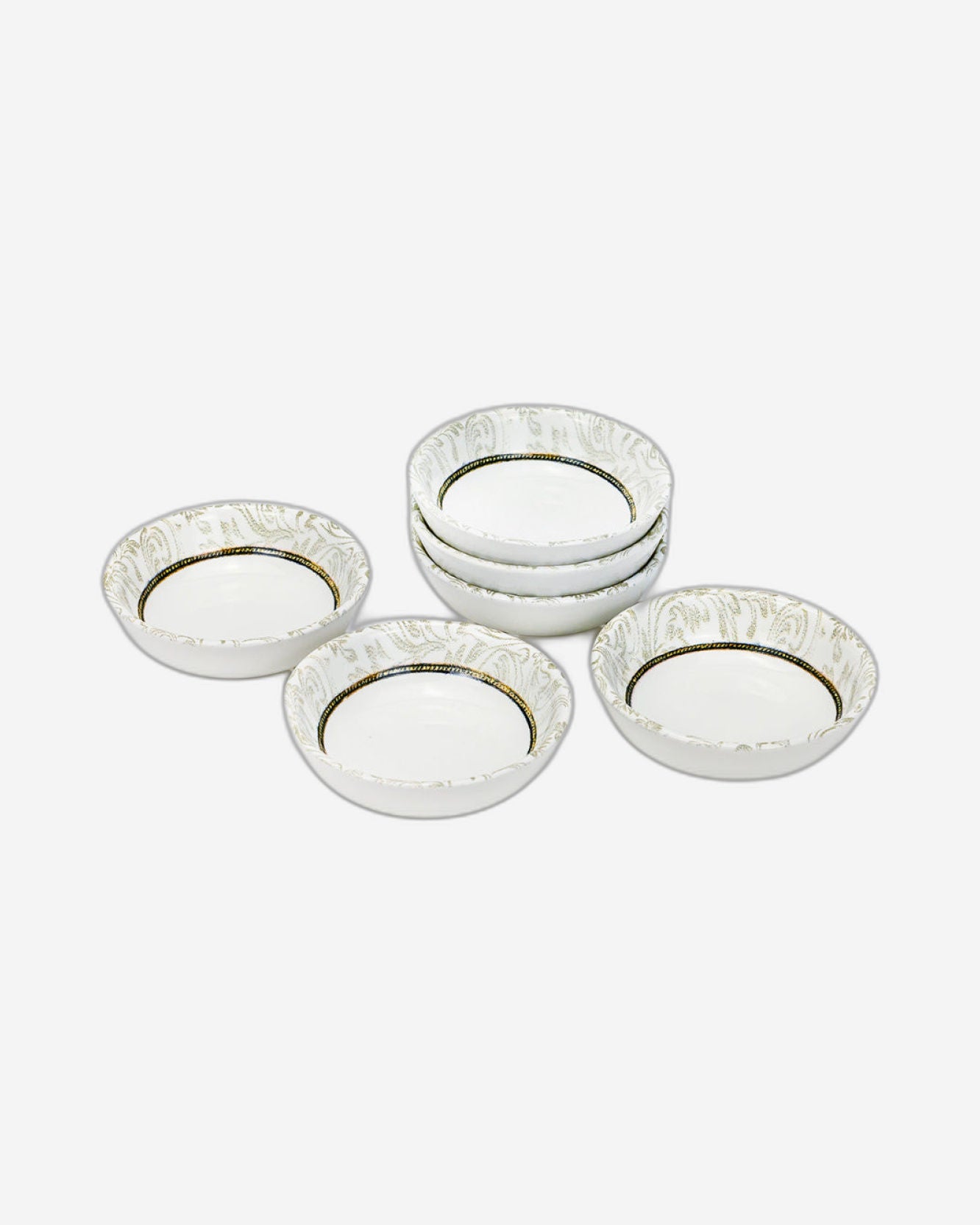 Edessa Elana 10.5cm Round Ceramic Snack Bowl, White (Set of 6)