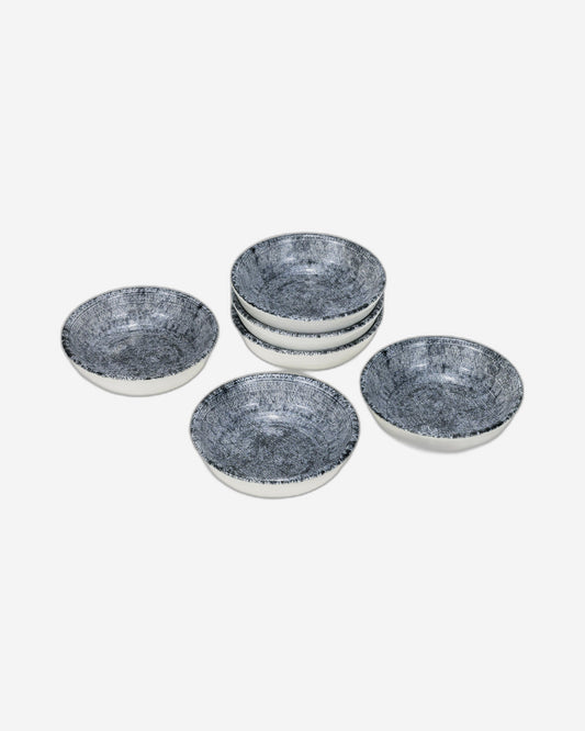 Edessa Ceramic Ginko 10.5Cm Round Snack Bowl, Multicolor (Set of 6)