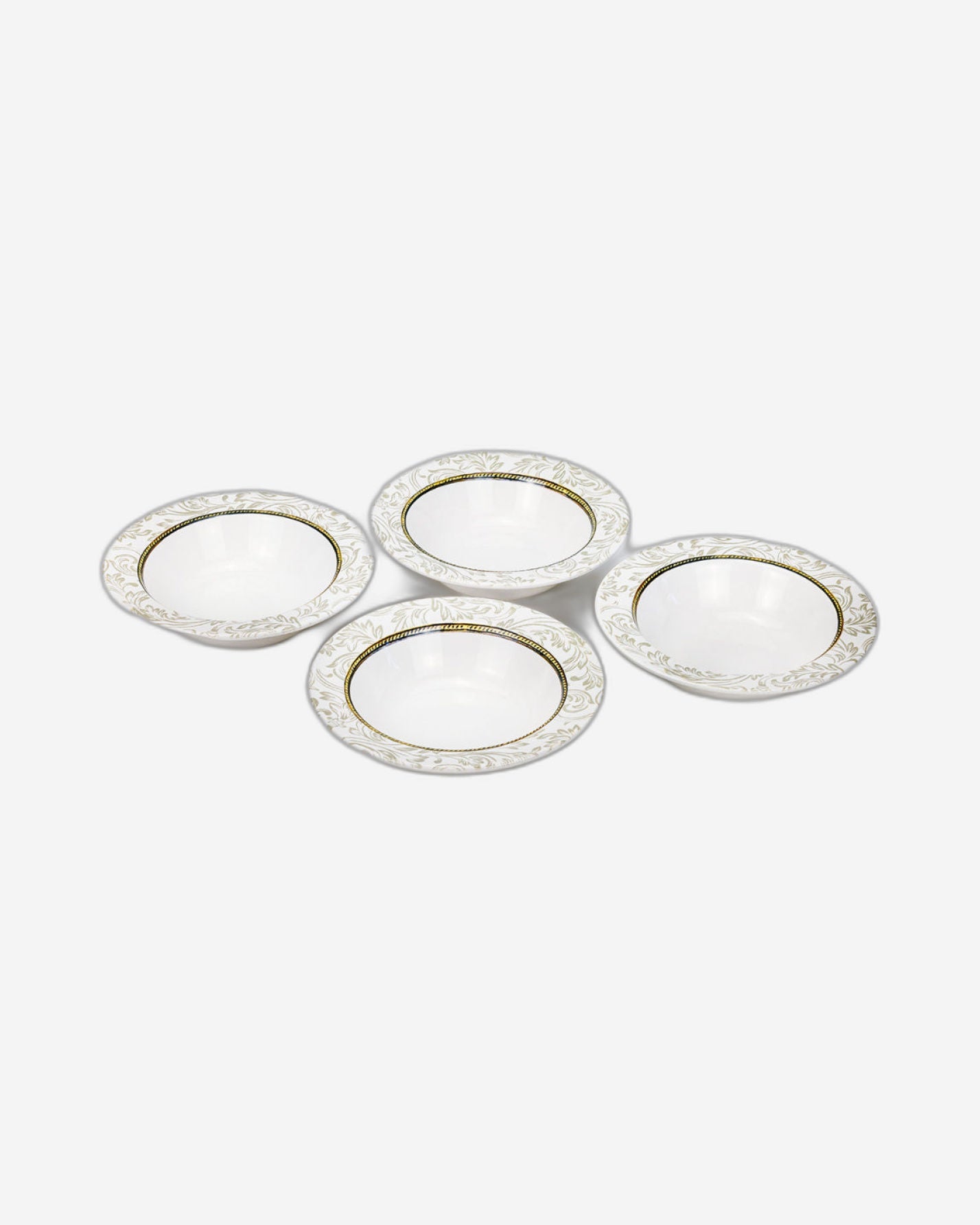 Edessa Ceramic Elana 17Cm Round Serving Bowl, White (Set of 4)