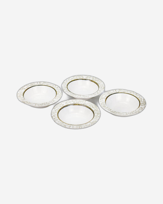 Edessa Ceramic Elana 17Cm Round Serving Bowl, White (Set of 4)