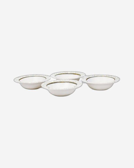 Edessa Ceramic Elana 17Cm Round Serving Bowl, White (Set of 4)