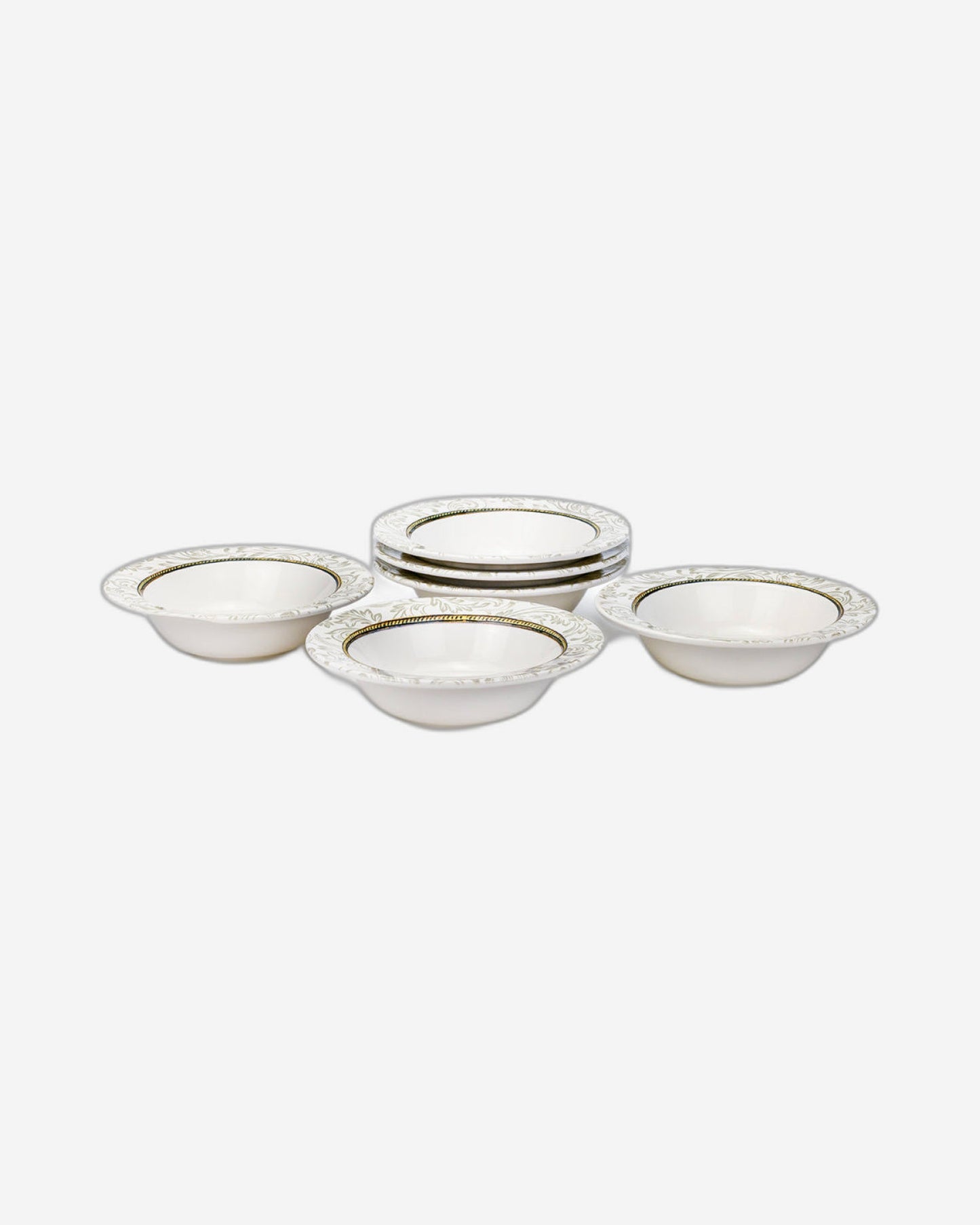 Edessa Ceramic Elana 17Cm Round Serving Bowl, White (Set of 6)