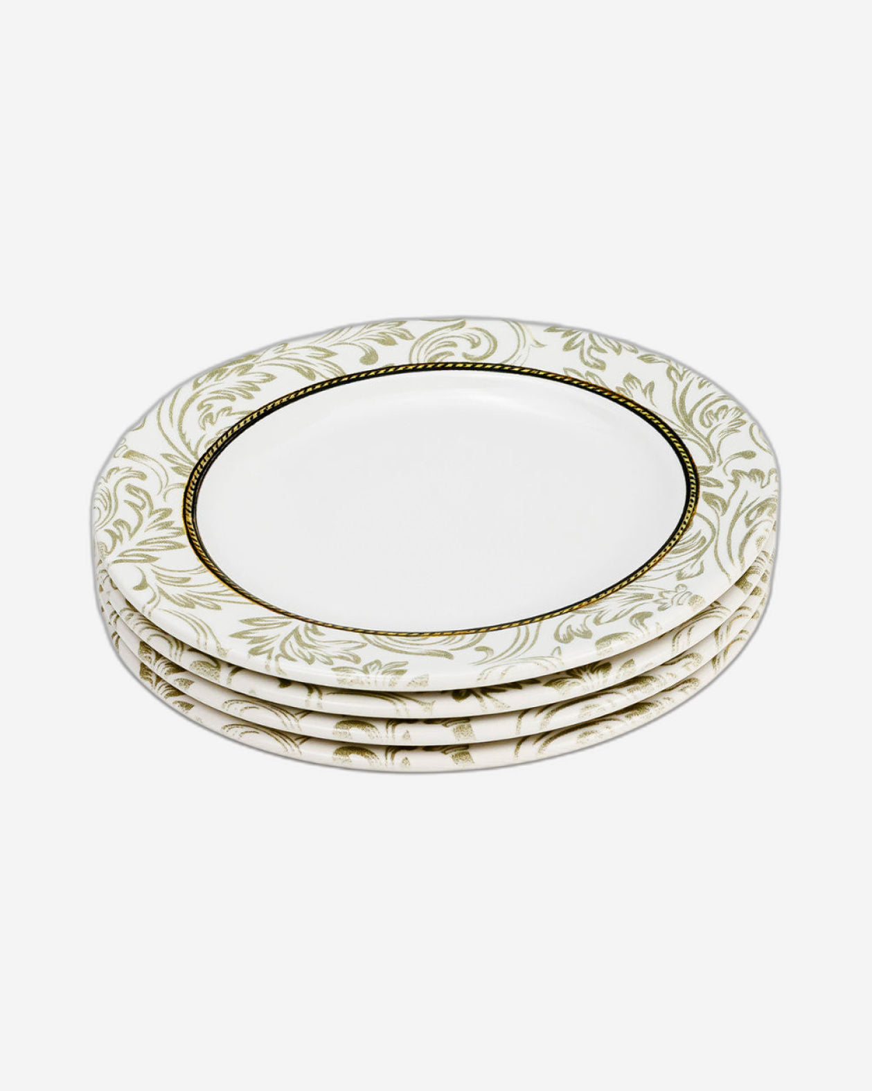 Edessa Ceramic Elana 20Cm Round Dessert Plate, White (Set of 4)