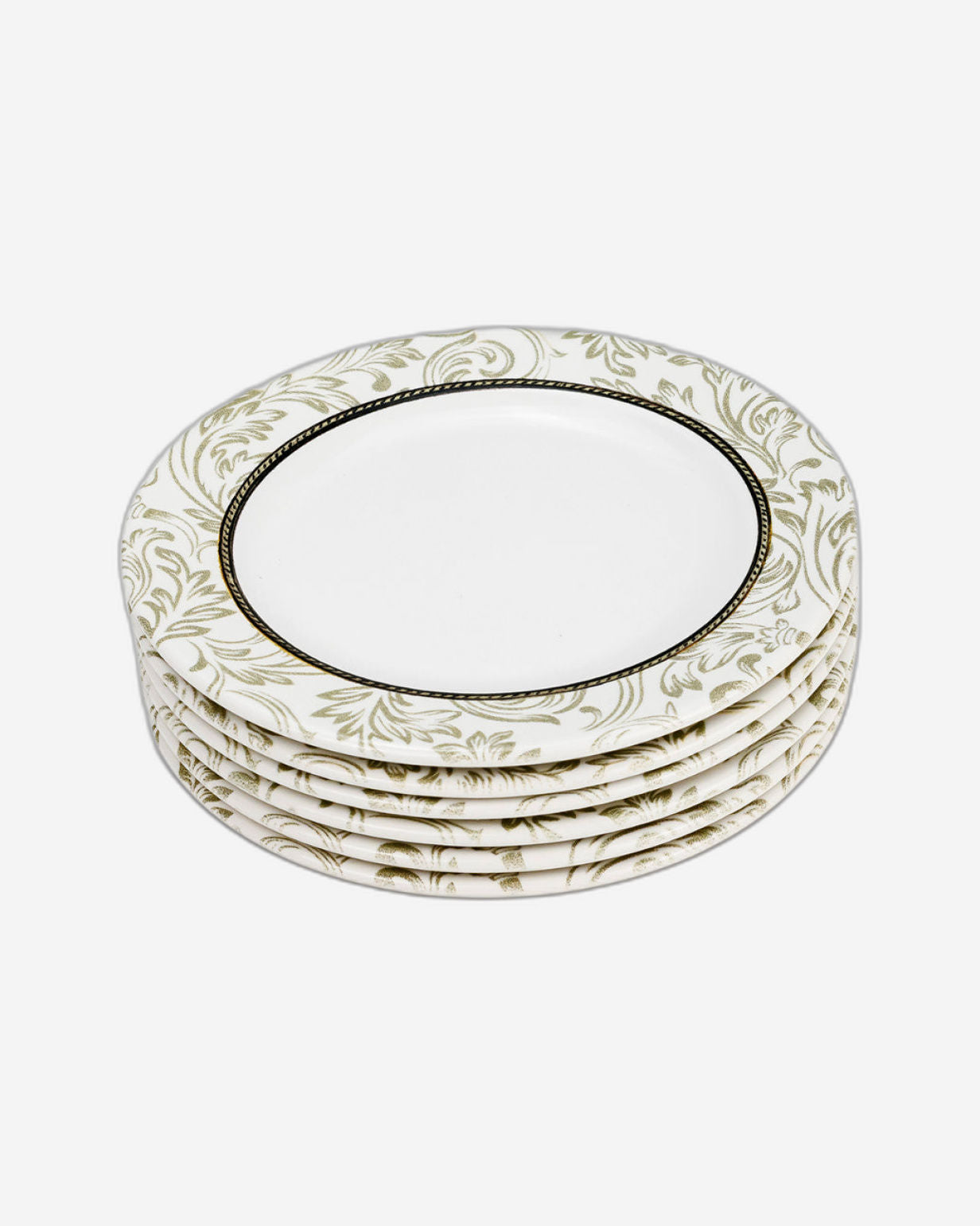 Edessa Ceramic Elana 20Cm Round Dessert Plate, White (Set of 6)