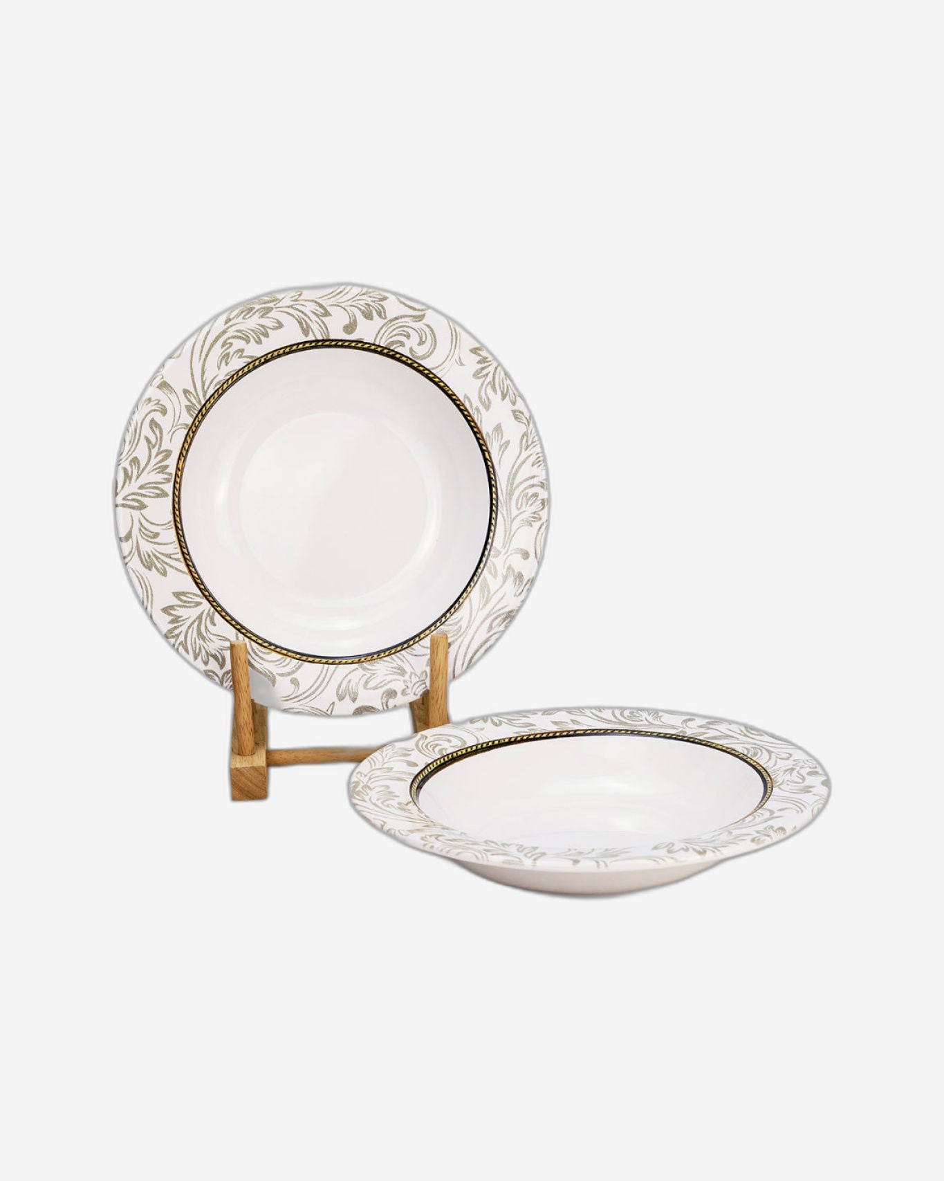 Edessa Ceramic Elana 22Cm Round Soup Plate, White (Set of 4)