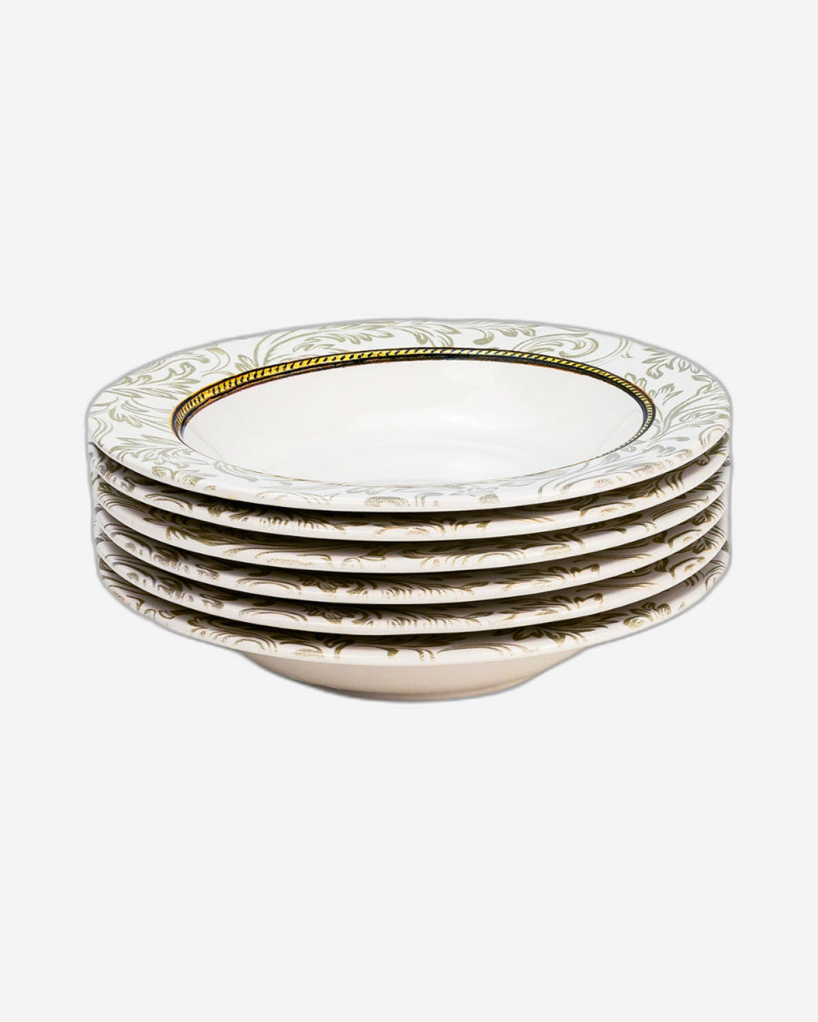 Edessa Ceramic Elana 22Cm Round Soup Plate, White (Set of 6)