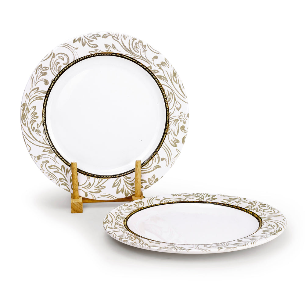 Edessa Ceramic Elana 27Cm Round Dinner Plate, White (Set of 4)