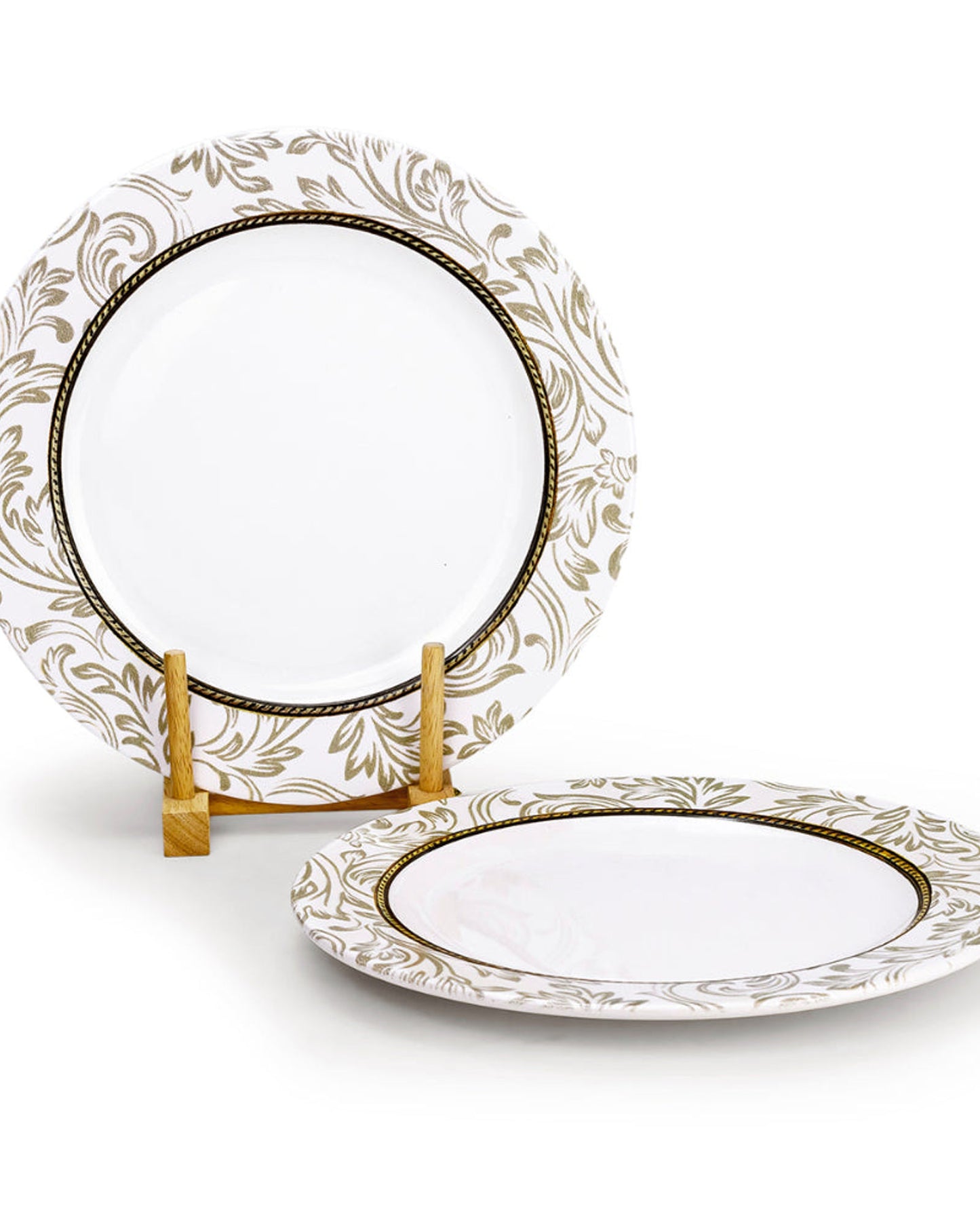 Edessa Ceramic Elana 27Cm Round Dinner Plate, White (Set of 4)