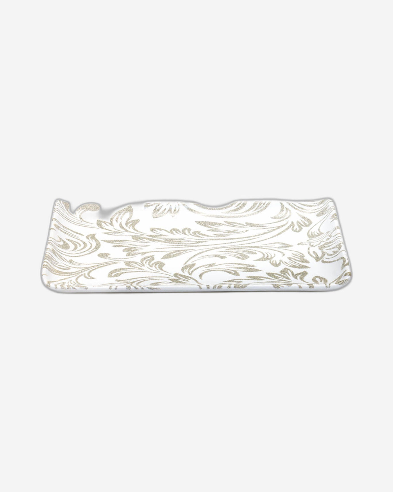 Edessa Elana Ceramic Rectangle Serving Plate (White, 12.5 x 24cm, Set of 1)
