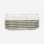 Edessa Elana Ceramic Rectangle Serving Plate (White, 12.5 x 24cm, Set of 6)