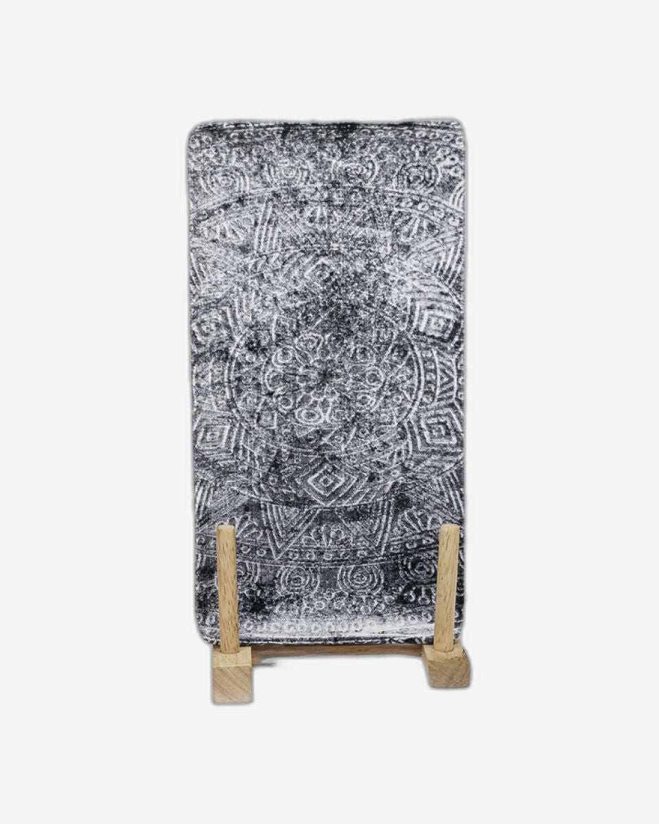 Edessa Ginko Ceramic Rectangle Serving Plate (Multicolor, 12.5 x 24cm, Set of 1)